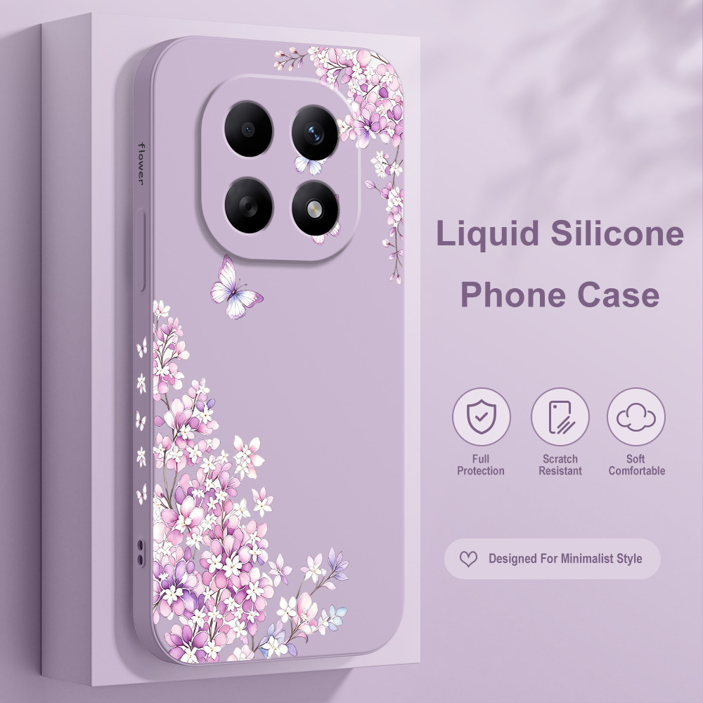 Xiaomi Redmi Note 14 - Violet Floral Phone Case For Xiaomi