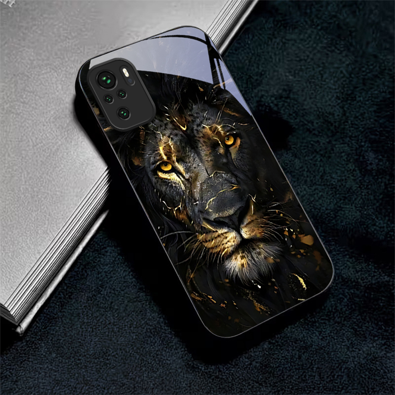 Xiaomi Redmi Note 14 - Lion With Golden Black Glass Phone